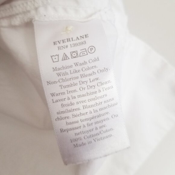 Everlane The Poplin Short-Sleeve Box Shirt Size S White 100%Cotton Relaxed Fit - Picture 11 of 16